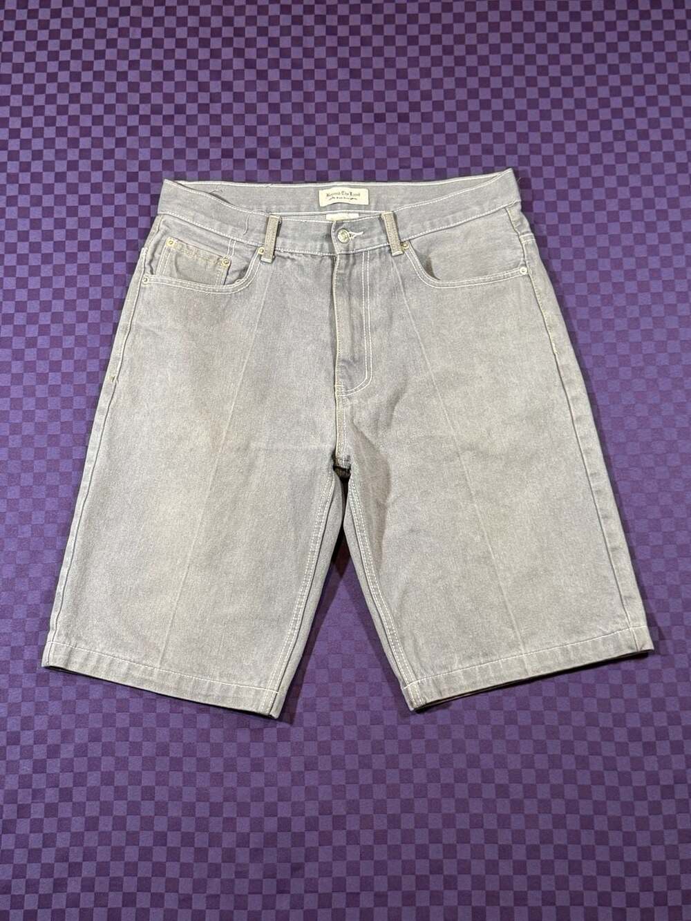 Beyond The Limit Men's Grey Denim Bermuda Shorts Size 36